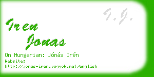iren jonas business card
