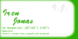 iren jonas business card